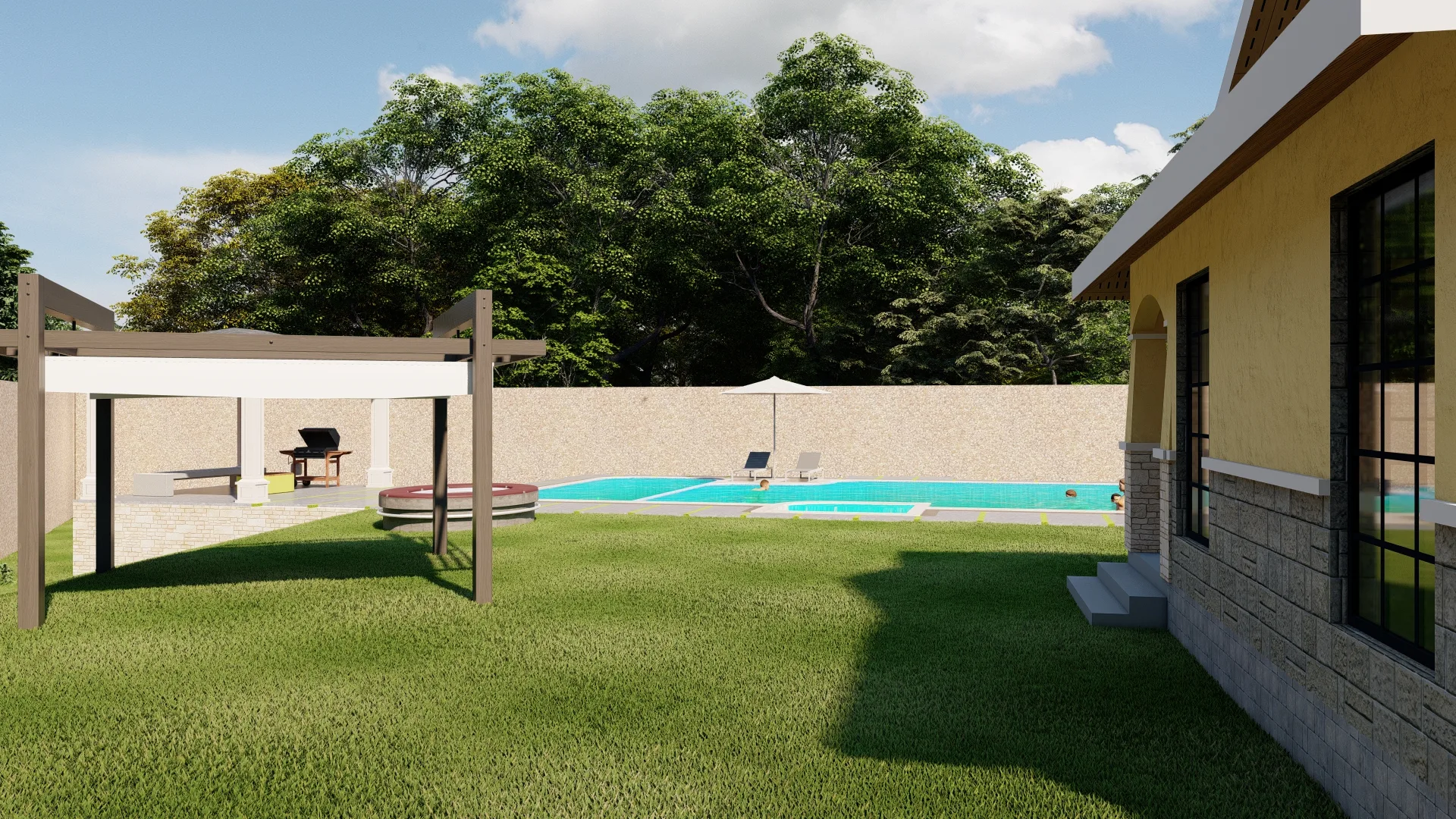 73 Project Abdi Gazebo & swimming pool — view 1